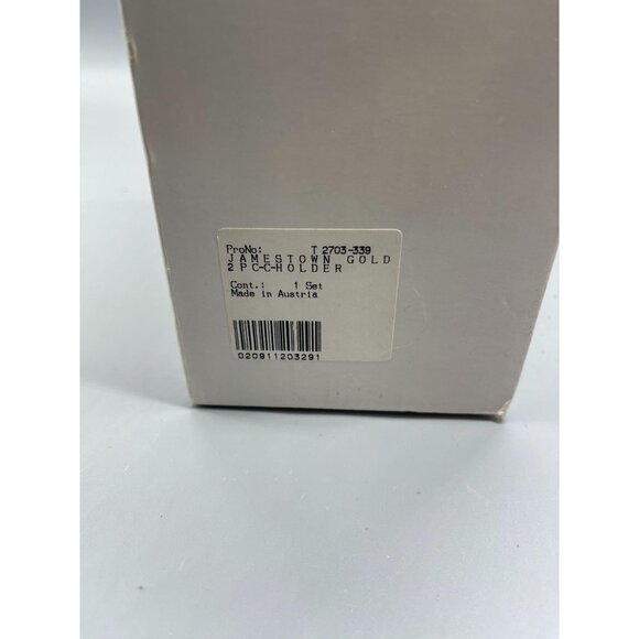 Mikasa set of 2 candle holders marked Austria T2073 Jamestown Gold 7.5" NEW READ - Picture 10 of 15